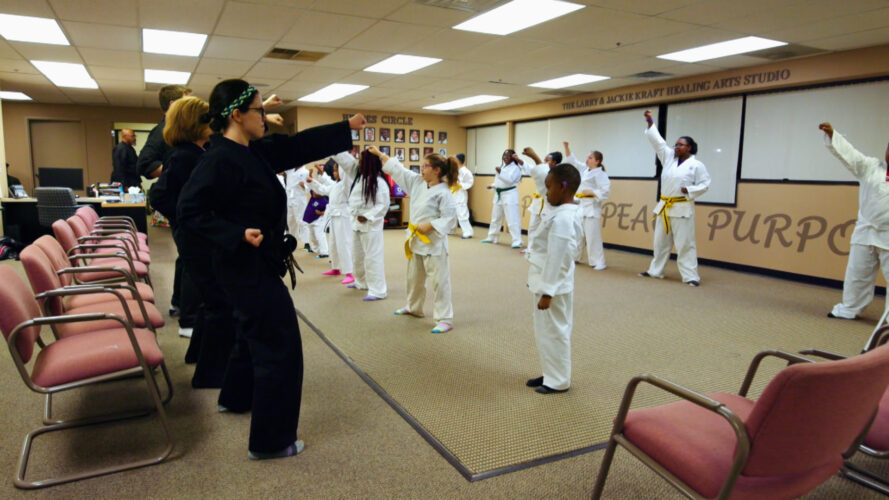 Kids learning non-contact martial arts