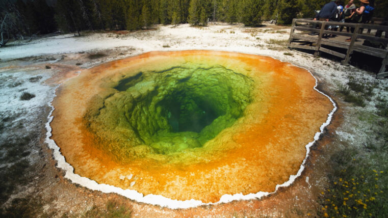 A sulphur hot spring at Yellowstone National Park