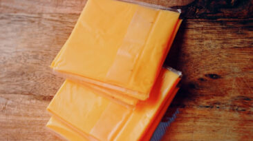 Individually wrapped American cheese slices, yuck!
