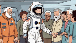 Young Astronaut with Older Friends