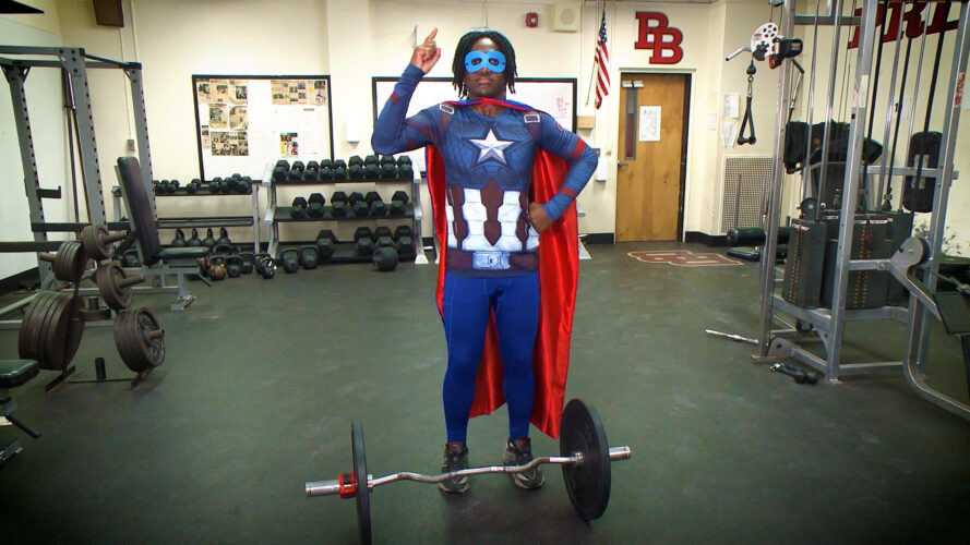 A superhero about to answer the call for help!