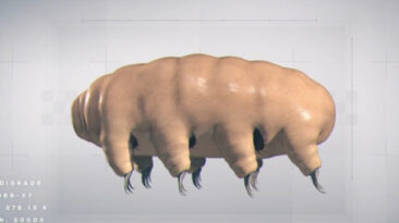 A tardigrade poses for a picture