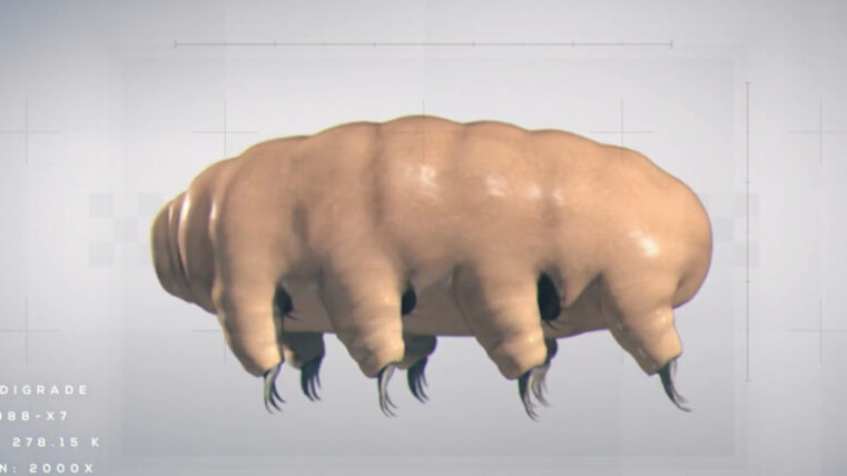 A tardigrade poses for a picture