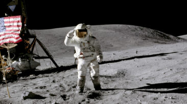 Apollo astronaut on the moon