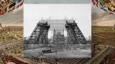 The Eiffel Tower being built