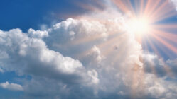Fluffy cloud with sun light